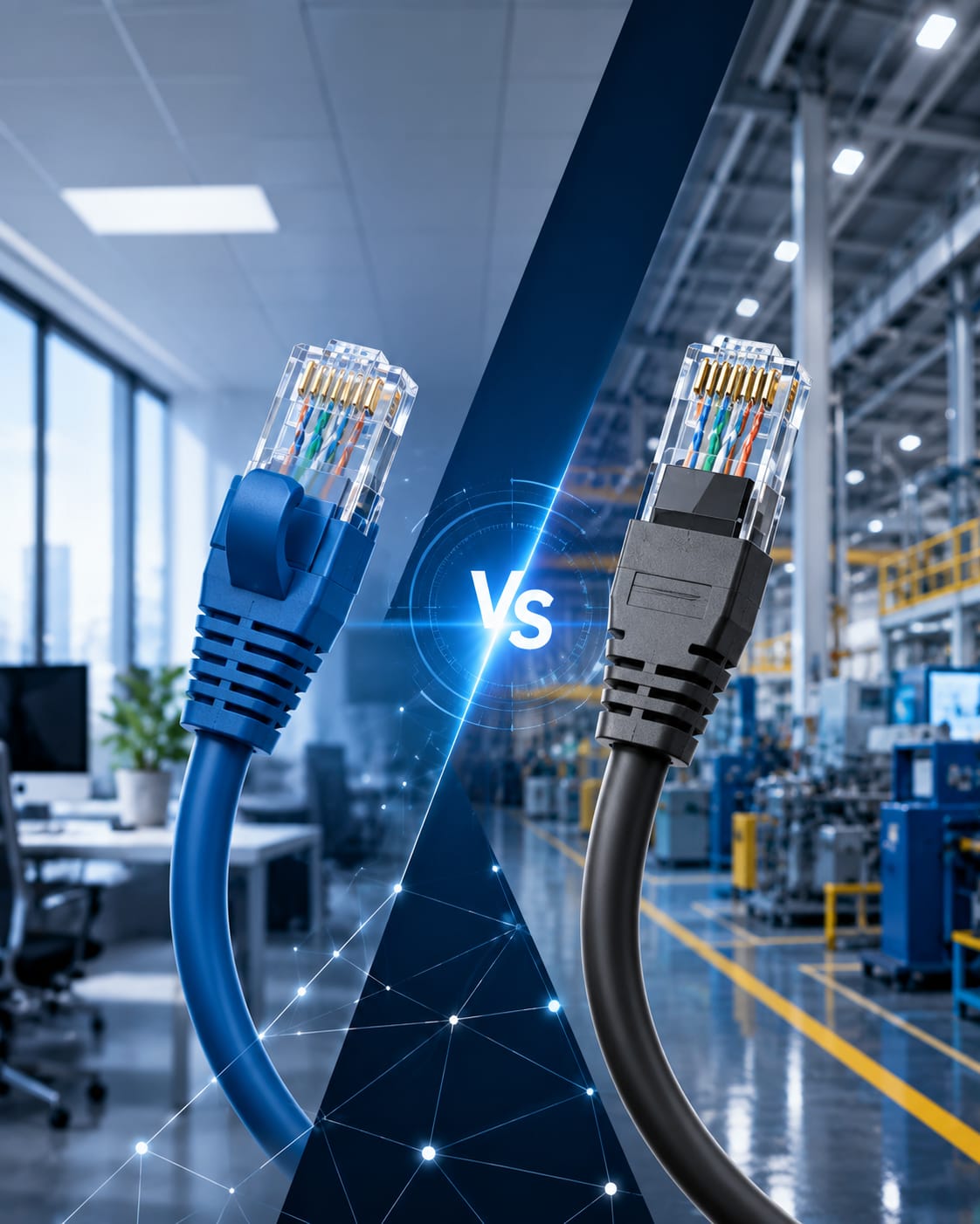 Cableado estructurado Cat6 y Cat6A en gabinete de telecomunicaciones empresarial