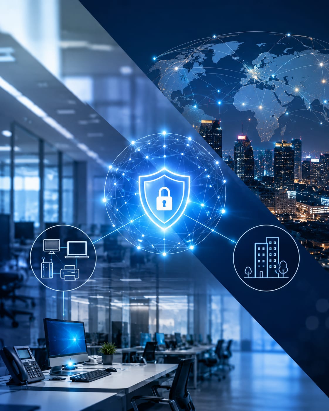 Esquema de redes LAN, WAN y VPN para empresas