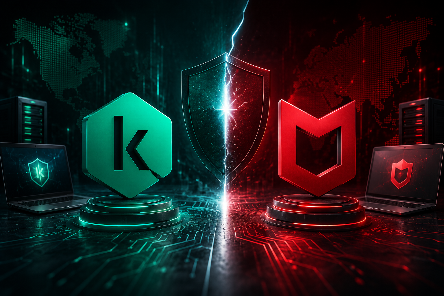 Comparativa de antivirus empresarial Kaspersky y McAfee en consola de administración